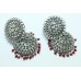 925 sterling silver jhumki earrings with red onyx Beads uncut zircon stones 2.9'
